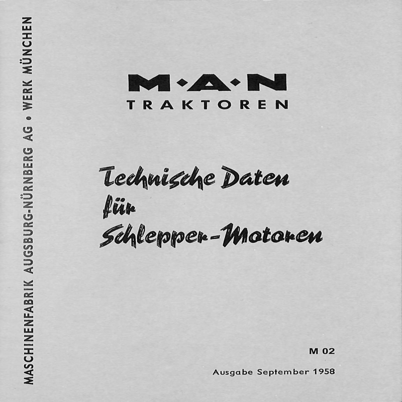 MAN Traktoren Technische Daten für Schlepper-Motoren