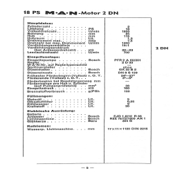 MAN Traktoren Technische Daten für Schlepper-Motoren