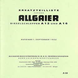Ersatzteilliste für den Allgaier Dieselschlepper A12 und A16, Onderdelenlijst 