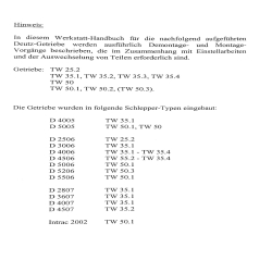 Werkstatthandbuch Getriebe Deutz D2506-D5506-D5206,D6206, werkplaats handboek