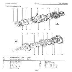 Werkstatthandbuch Getriebe Deutz D2506-D5506-D5206,D6206, werkplaats handboek
