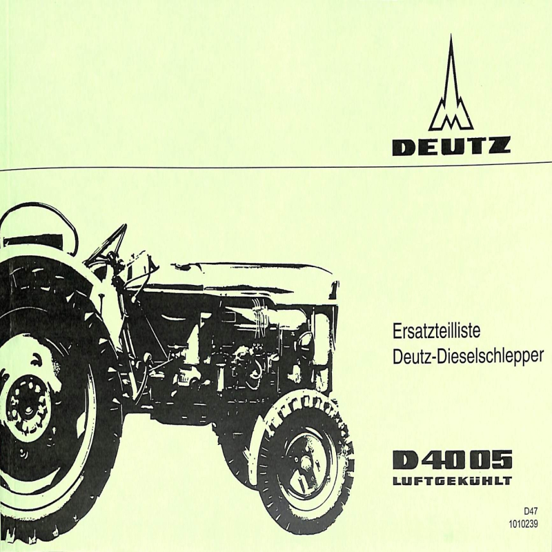 Ersatzteilliste Deutz-Dieselschlepper D4005, onderdelen lijst