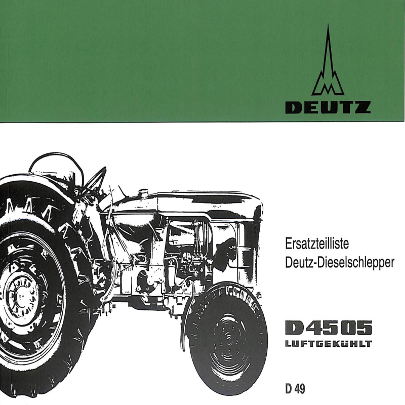 Ersatzteilliste Deutz-Dieselschlepper D4505, onderdelen lijst