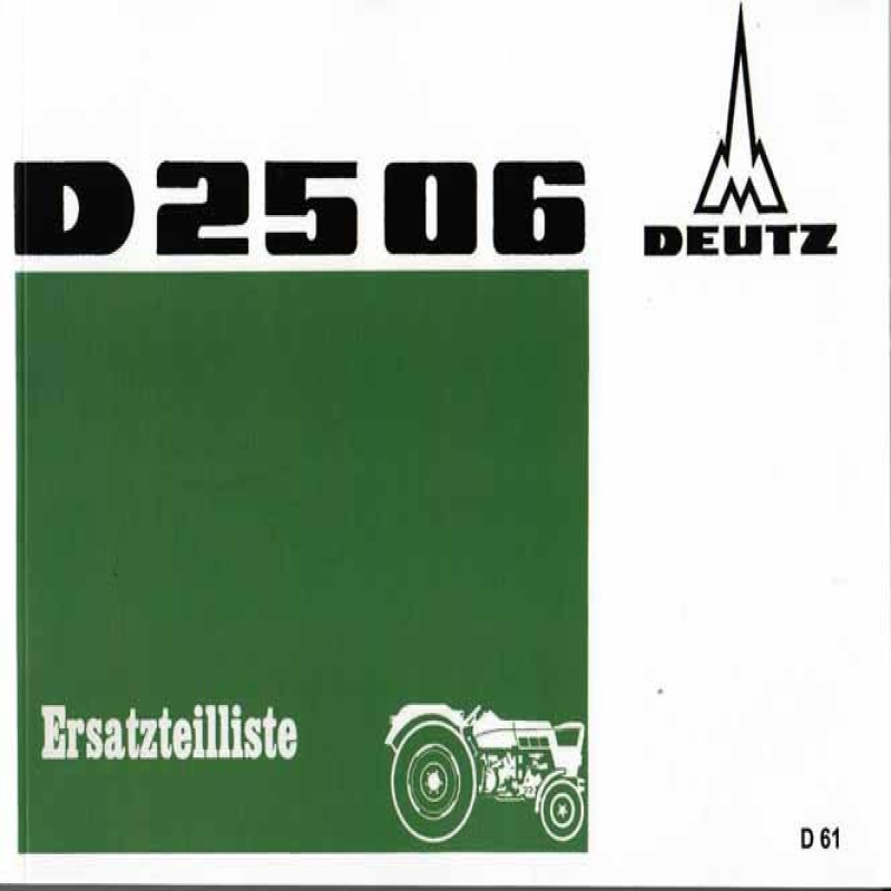 Ersatzteilliste Deutz D2506, onderdelen lijst