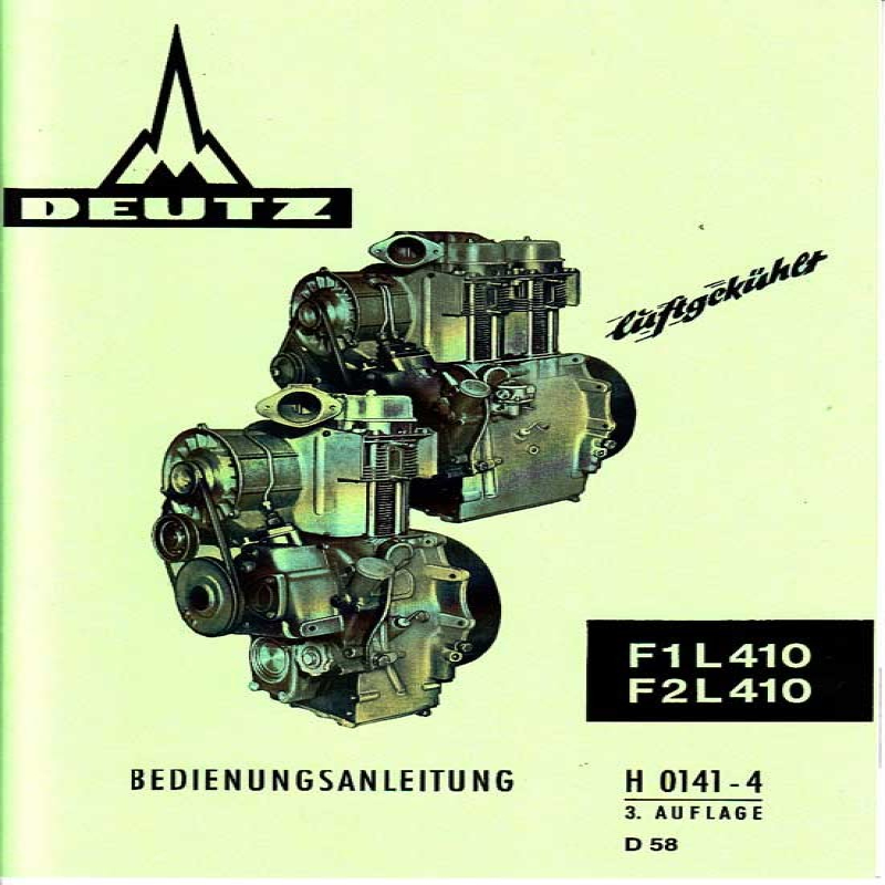 Bedienungsanleitung Deutz Luftgekühlte Motor, gebruiksaanwijzing