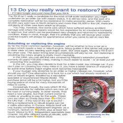 Mazda RX-8  All models 2003 to 2012