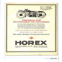 Horex Prospekte 1921-60